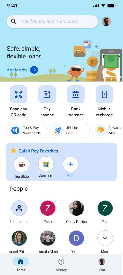 Home Dashboard & Favorites Widget